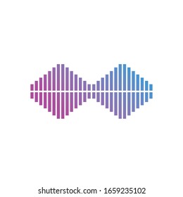wave gradient style icon design, Music sound melody musical song art signature culture and tune theme Vector illustration