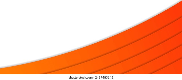 Wave graphic design art with smooth curved lines with volume in orange gradient. vector