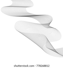  Wave gray lines. Abstract wavy stripes on white background isolated. Vector illustration EPS 10.Design elements.