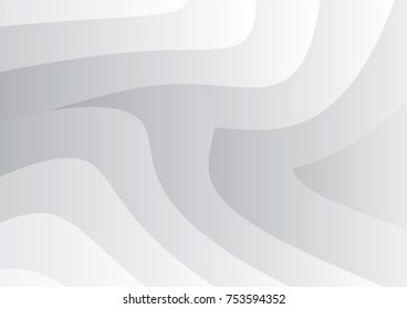 Wave gray and white overlap abstract background vector