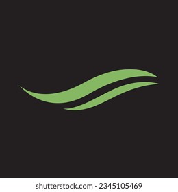 Wave green logo symbol unique layout plan.