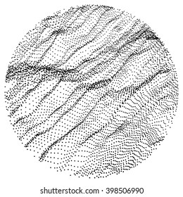 Wave Grid Background. 3d Abstract Vector Illustration. Ripple Grid. Cyberspace Grid. 3D Technology Style. Illustration with Dots. 