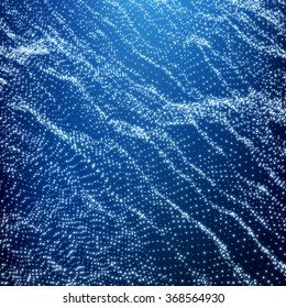 Wave Grid Background. Ripple Grid. Lattice Background. Abstract Vector Illustration. Cyberspace Grid. 3D Technology Style. Glowing Grid. Wireframe illustration with Dots. Network Design with Particle