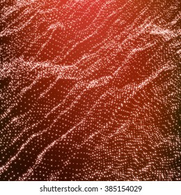 Wave Grid Background. Ripple Grid. Lattice Background. Abstract Vector Illustration. Cyberspace Grid. 3D Technology Style. Glowing Grid. Wireframe illustration with Dots. Network Design with Particle