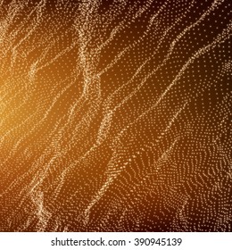 Wave Grid Background. Ripple Grid. Lattice Background. Abstract Vector Illustration. Cyberspace Grid. 3D Technology Style. Glowing Grid. Wireframe illustration with Dots. Network Design with Particle