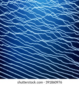 Wave Grid Background. Ripple Grid. Lattice Background. Abstract Vector Illustration. Cyberspace Grid. 3D Technology Style. Glowing Grid. Wireframe illustration with Dots. Network Design with Particle