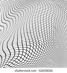 Wave Grid Mesh Stripe Background - simple texture for your design. EPS10 vector.
