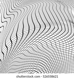 Wave Grid Mesh Stripe Background - simple texture for your design. EPS10 vector.