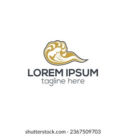 Wave hair curve brushes logo abstract luxury brush logo. Hairdresser and salon logo design vector template