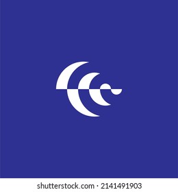 
Wave. half moon simple symbol logo vector