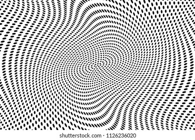 Wave Halftone background. Abstract Pattern in pop art style. Vintage, retro backdrop. Futuristic panel with wavy dotted lines Vector illustration