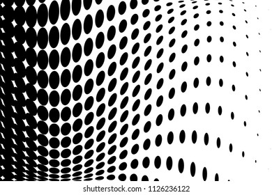 Wave Halftone background. Abstract Pattern in pop art style. Vintage, retro backdrop. Futuristic panel with wavy dotted lines Vector illustration