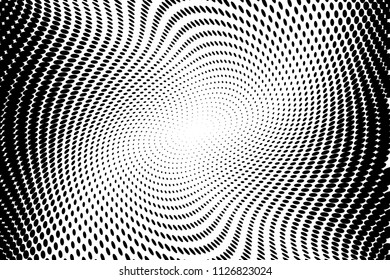 Wave Halftone background. Abstract Pattern in pop art style. Vintage, retro backdrop. Futuristic panel with wavy dotted lines Vector illustration
