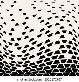 Wave halftone geometric background pattern design.