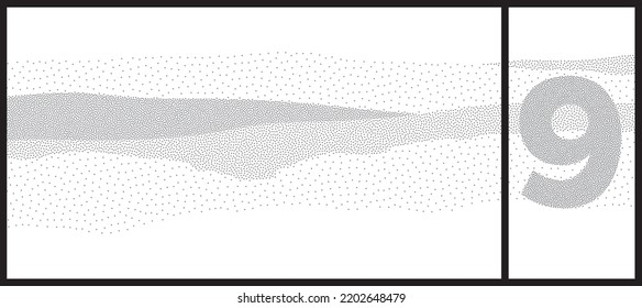 Wave Halftone Numerals 1 To 10 
Vector Pattern.