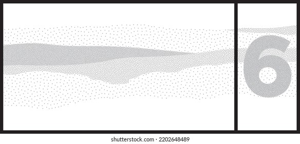 Wave Halftone Numerals 1 To 10 
Vector Pattern.