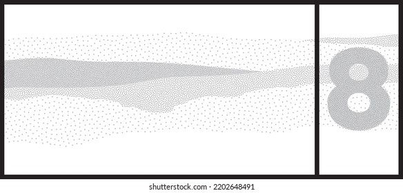 Wave Halftone Numerals 1 To 10 
Vector Pattern.