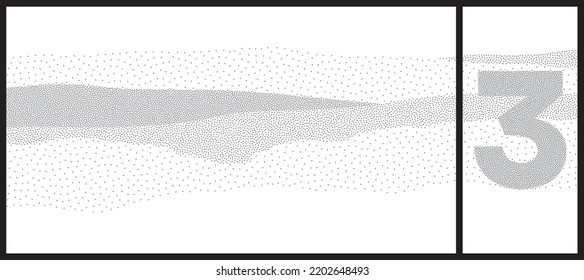 Wave Halftone Numerals 1 To 10 
Vector Pattern.