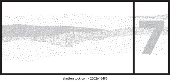 Wave Halftone Numerals 1 To 10 
Vector Pattern.