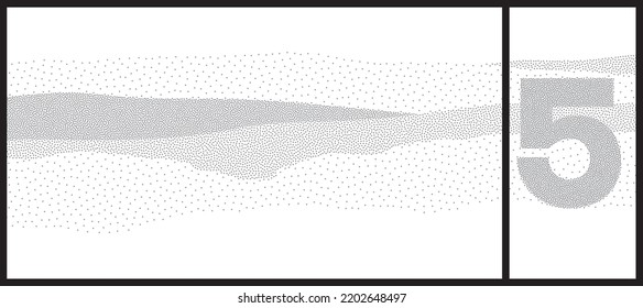 Wave Halftone Numerals 1 To 10 
Vector Pattern.