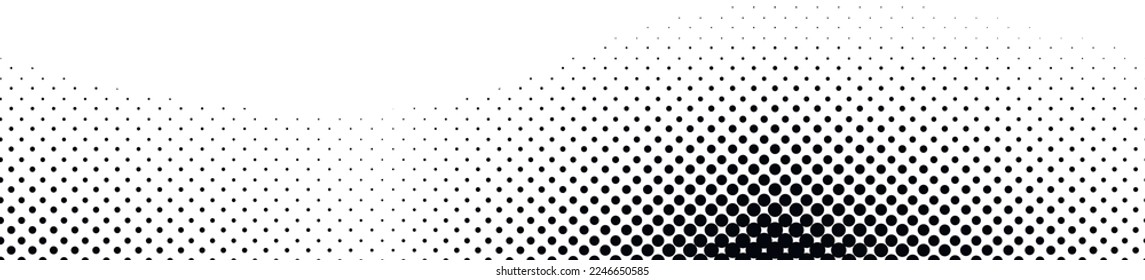 Wave halftone pattern. Halftone dots background