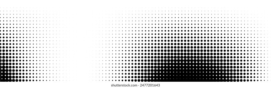 Wave halftone pattern. Halftone dots background. Vector