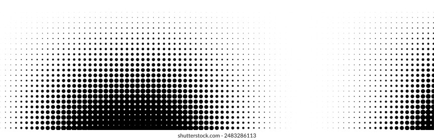 Wave halftone pattern. Halftone dots background. Vector