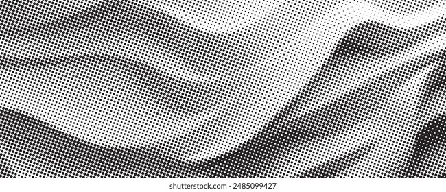 Wave halftone pattern. Halftone dots background