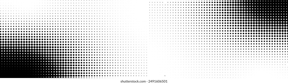 Wave halftone pattern. Halftone dots background. Vector