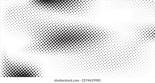 Wave halftone pattern. Halftone dots background. Vector