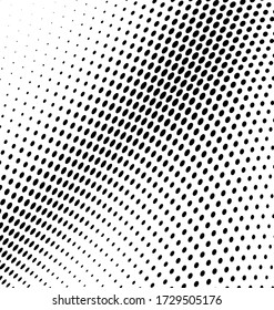 Wave halftone texture. Abstract monochrome chaotic background. Template for printing on wrapping paper, fabric, posters, business cards. Black and white background for websites