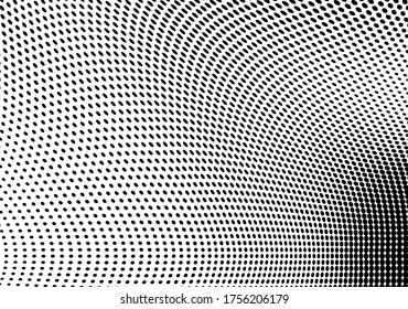 Wellenhalbtonstruktur. Abstrakter monochromer chaotischer Hintergrund. Vorlage zum Bedrucken von Verpackungspapier, Stoff, Plakaten, Visitenkarten. Schwarz-weißer Hintergrund für Websites