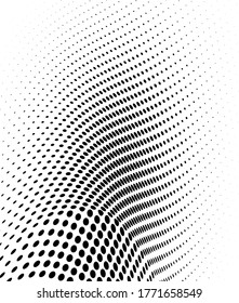 Wave halftone texture. Abstract monochrome chaotic background. Template for printing on wrapping paper, fabric, posters, business cards. Black and white background for websites