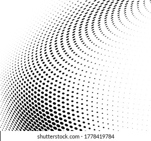 Wave halftone texture. Abstract monochrome chaotic background. Template for printing on wrapping paper, fabric, posters, business cards. Black and white background for websites