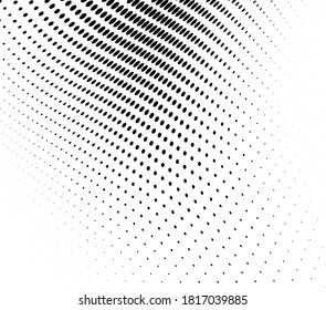 Wave halftone texture. Abstract monochrome chaotic background. Template for printing on wrapping paper, fabric, posters, business cards. Black and white background for websites