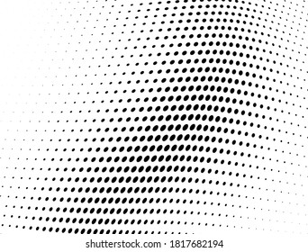 Wave halftone texture. Abstract monochrome chaotic background. Template for printing on wrapping paper, fabric, posters, business cards. Black and white background for websites
