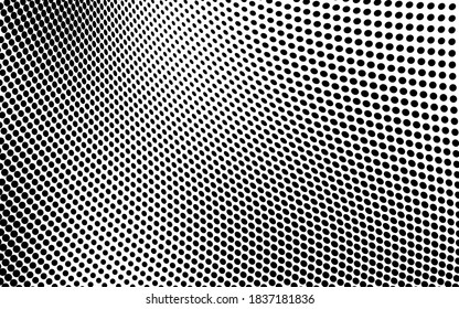 Wave halftone texture. Abstract monochrome chaotic background. Template for printing on wrapping paper, fabric, posters, business cards. Black and white background for websites
