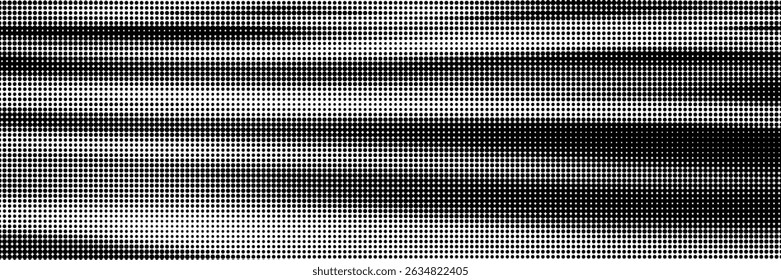 Wave halftone texture overlay background. Black and white dot gradient. Modern grunge design template.