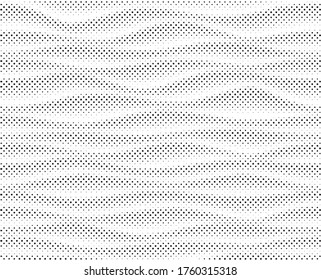 wave halftone vector background. grunge Halftone dots vector texture.  Gradient halftone dots background in pop art style. Black and white pattern texture. Ink Print Distress Background . 