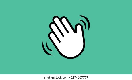 Wave hand, Bye gesture symbol vector icon. Hi or Hello gesture vector illustration in modern flat trendy design.