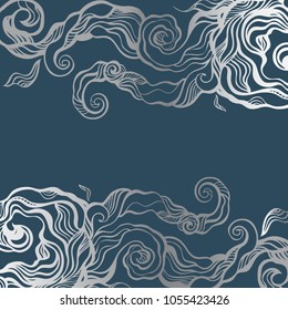 Wave, Hand drawn abstract Sea background