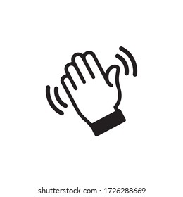Wave Hand, Gestures of Human Hand Icon In Trendy  Design Vector Eps 10