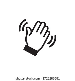 Wave Hand, Gestures Of Human Hand Icon In Trendy  Design Vector Eps 10