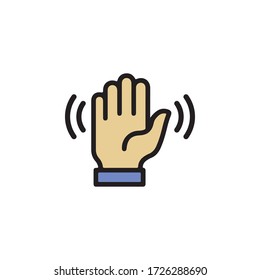 Wave Hand, Gestures of Human Hand Icon In Trendy  Design Vector Eps 10