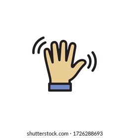 Wave Hand, Gestures of Human Hand Icon In Trendy  Design Vector Eps 10