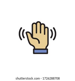 Wave Hand, Gestures of Human Hand Icon In Trendy  Design Vector Eps 10