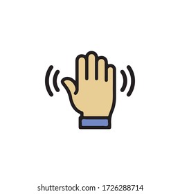 Wave Hand, Gestures of Human Hand Icon In Trendy  Design Vector Eps 10