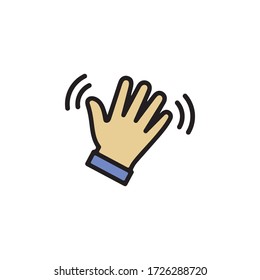 Wave Hand, Gestures Of Human Hand Icon In Trendy  Design Vector Eps 10