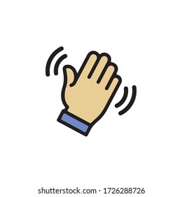 Wave Hand, Gestures of Human Hand Icon In Trendy  Design Vector Eps 10