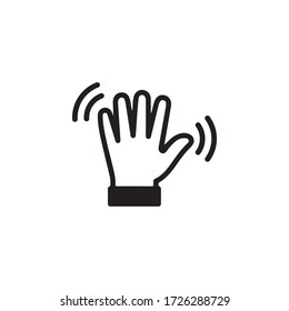 Wave Hand, Gestures of Human Hand Icon In Trendy  Design Vector Eps 10